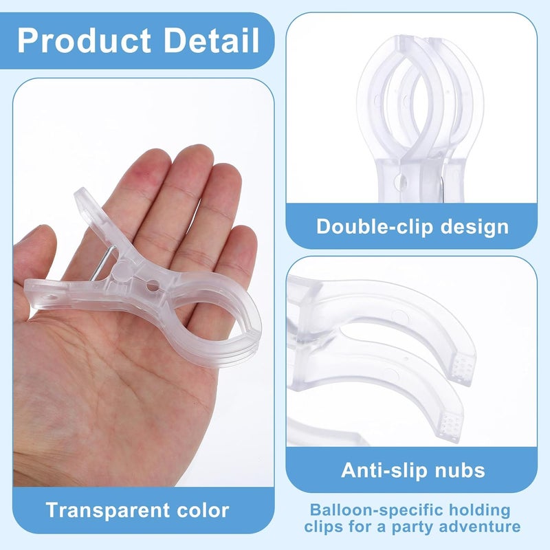 HaiFafafaing 10pcs Balloon Arch Clips Transparent Large Plastic Backdrop Clips Spring Clamps 3.54inch Heavy Duty Clamps For Balloon Arch Crafts Backdrop Stand Woodworking Photography Studios - Image 3